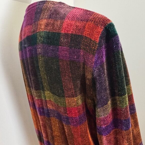 Loominus Handwovens plaid rayon chenille jacket, size M - Picture 6 of 9